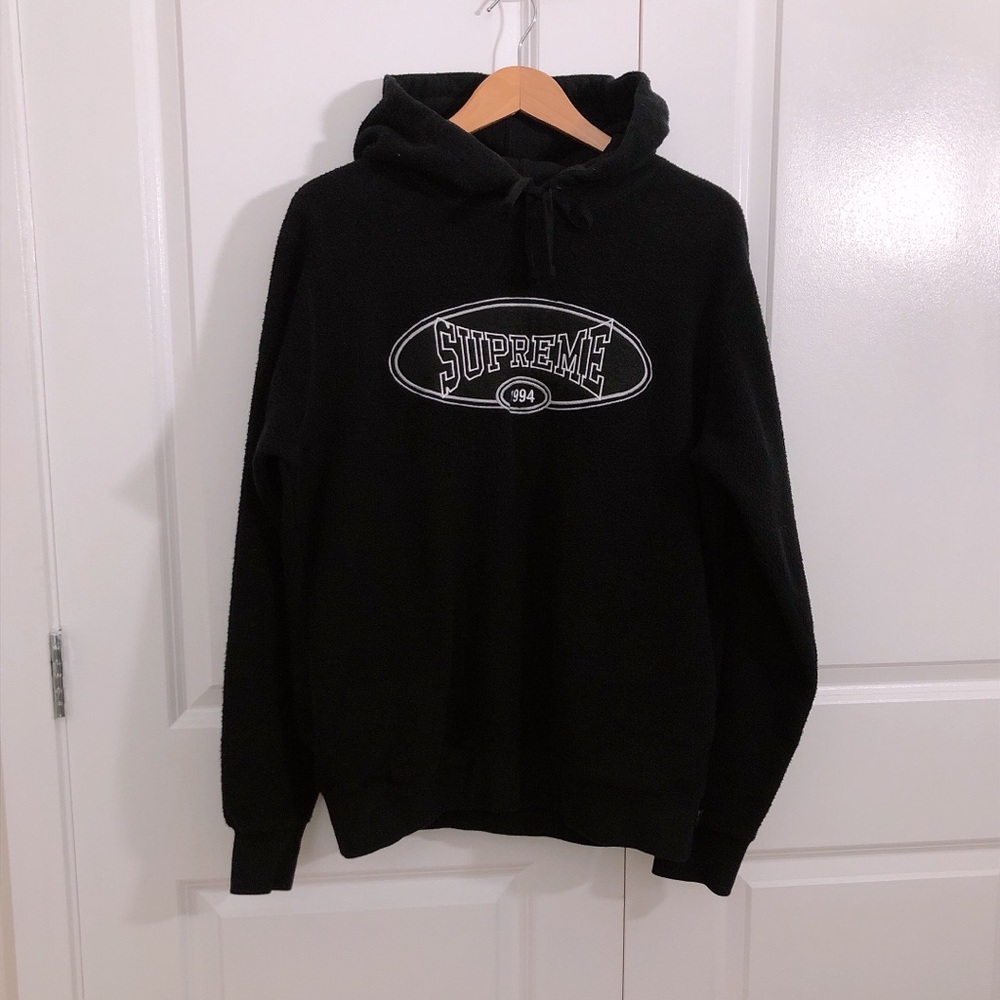 SUPREME reverse fleece hooded sweatshirt (M)